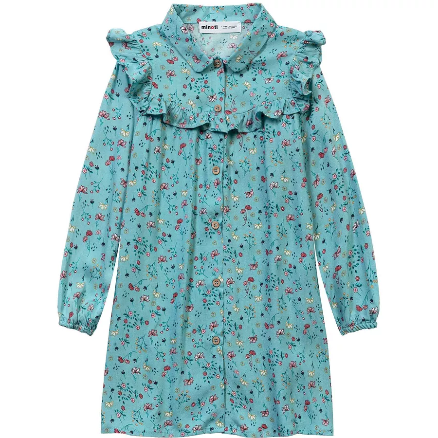 MINOTI Hemdkleid mit zartem Blumenprint Blau