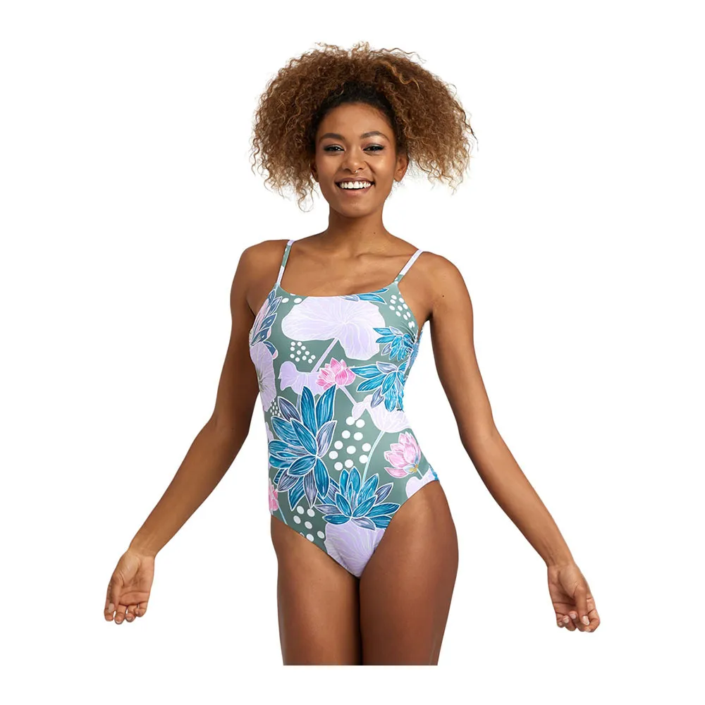 Arena U BACK ALLOVER - Maillot de bain 1 pièce Femme jade multi