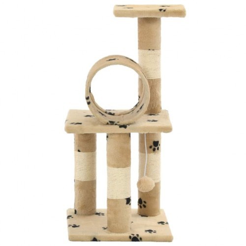 Arranhador para Gatos vidaXL, Bege, com Estampa de Patinhas