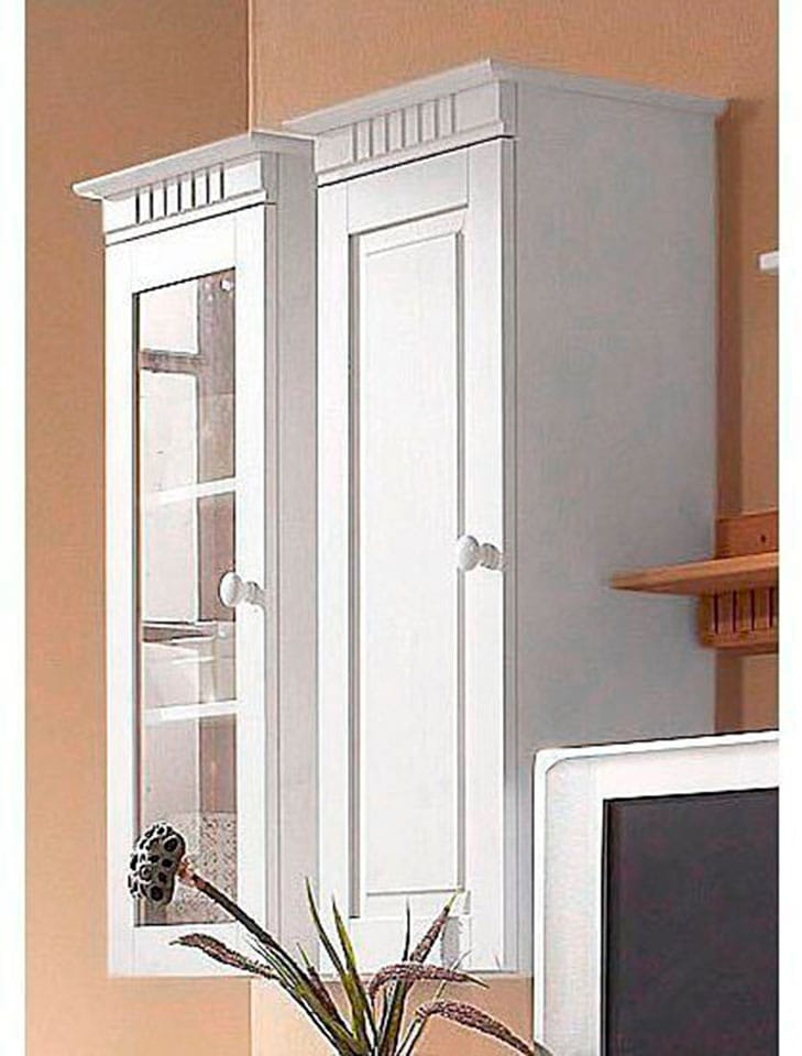 Home affaire Hängevitrine »Cubrix, wahlweise mit oder ohne Glastür« aus schönem massivem Kiefernholz, Breite 35 cm, Höhe 85 cm