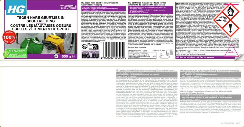 HG - Wasmiddel - Tegen Nare Geurtjes - 500gr