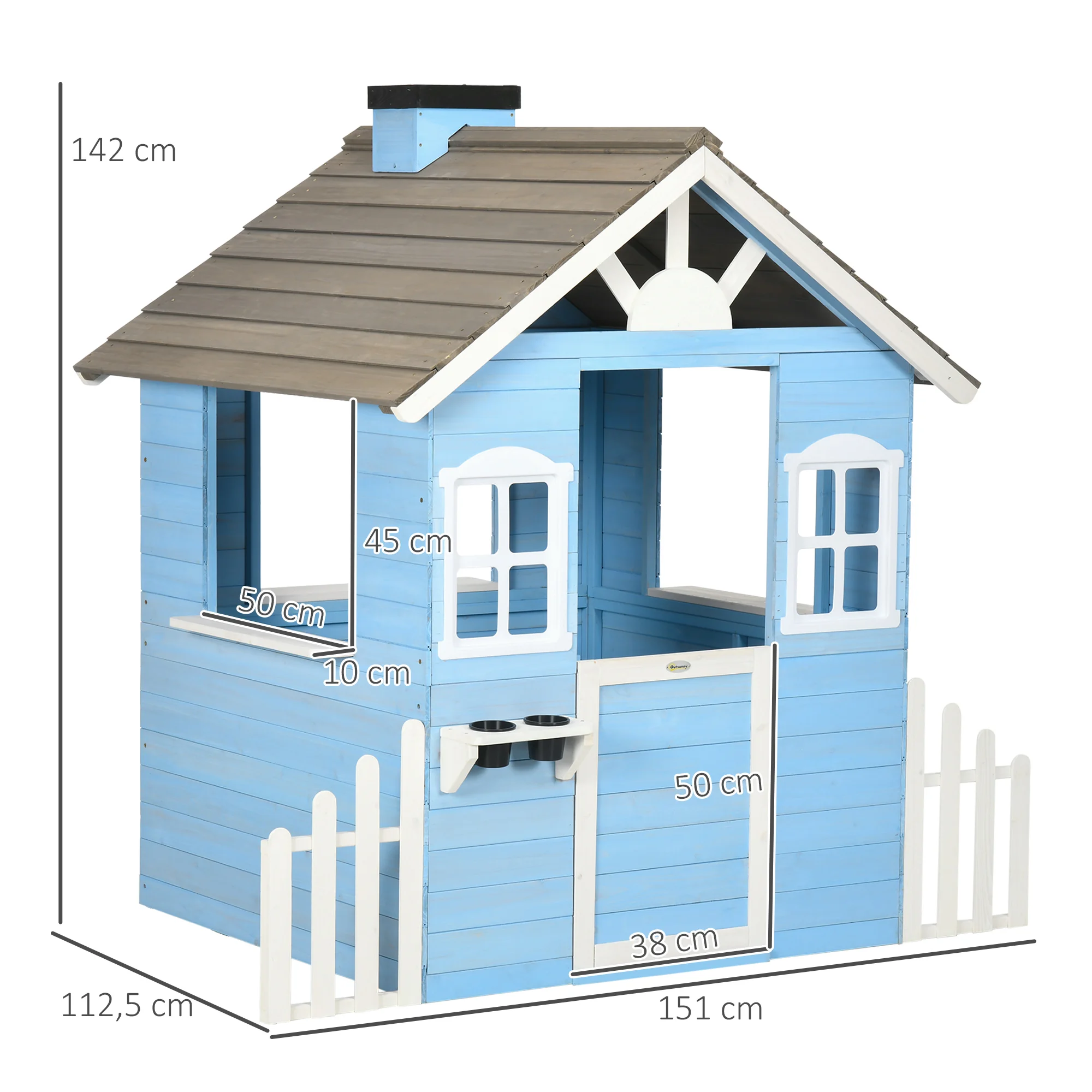 Casinha para animais de estimação Outsunny Outdoor Azul