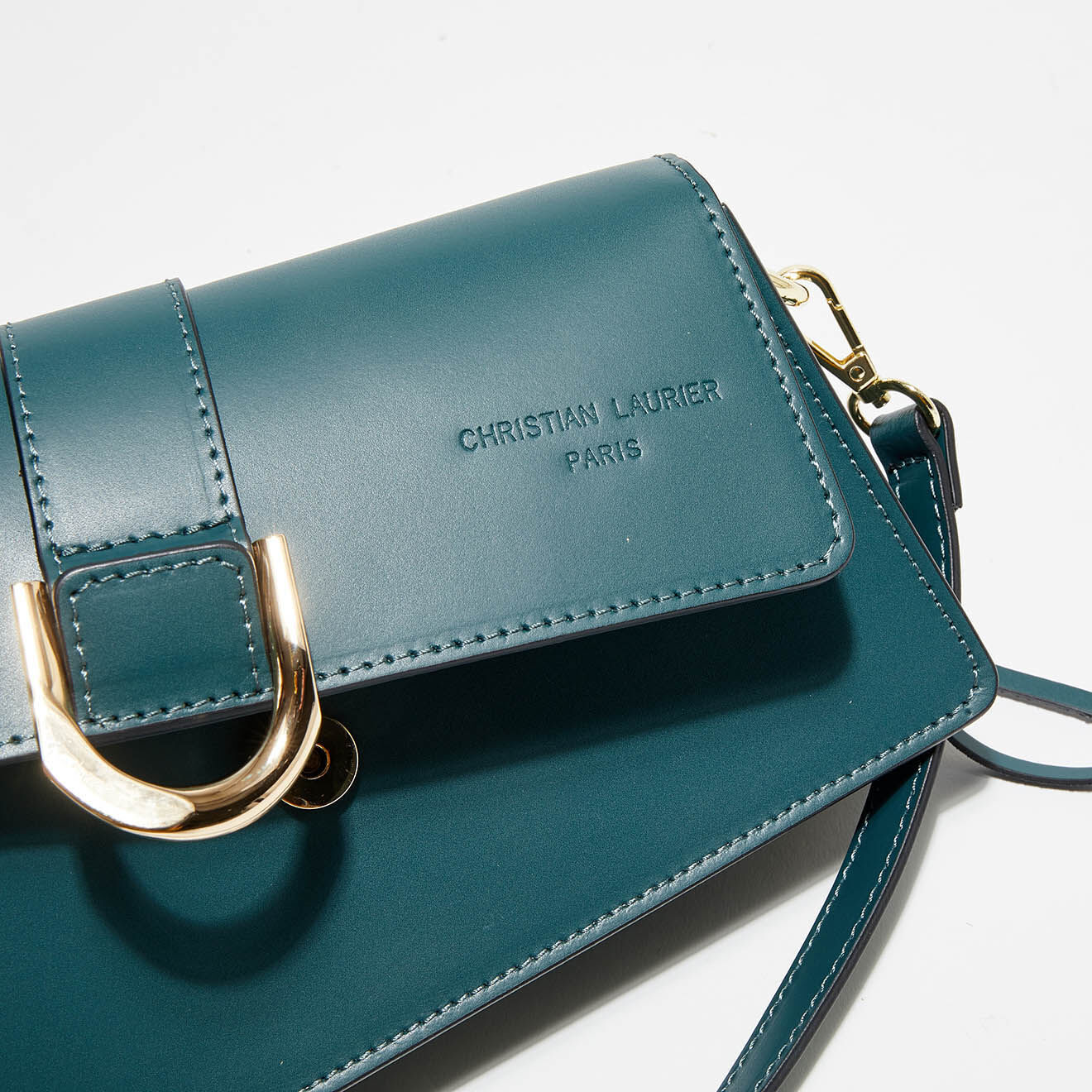 Christian Laurier Sac porté épaule en Cuir Hazel vert - 24.5x12.5x5 cm