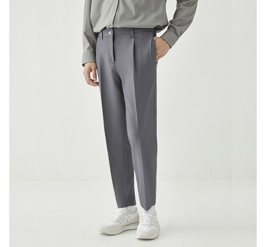GRAYCIOUS - Mid Rise Plain Cropped Tapered Dress Pants