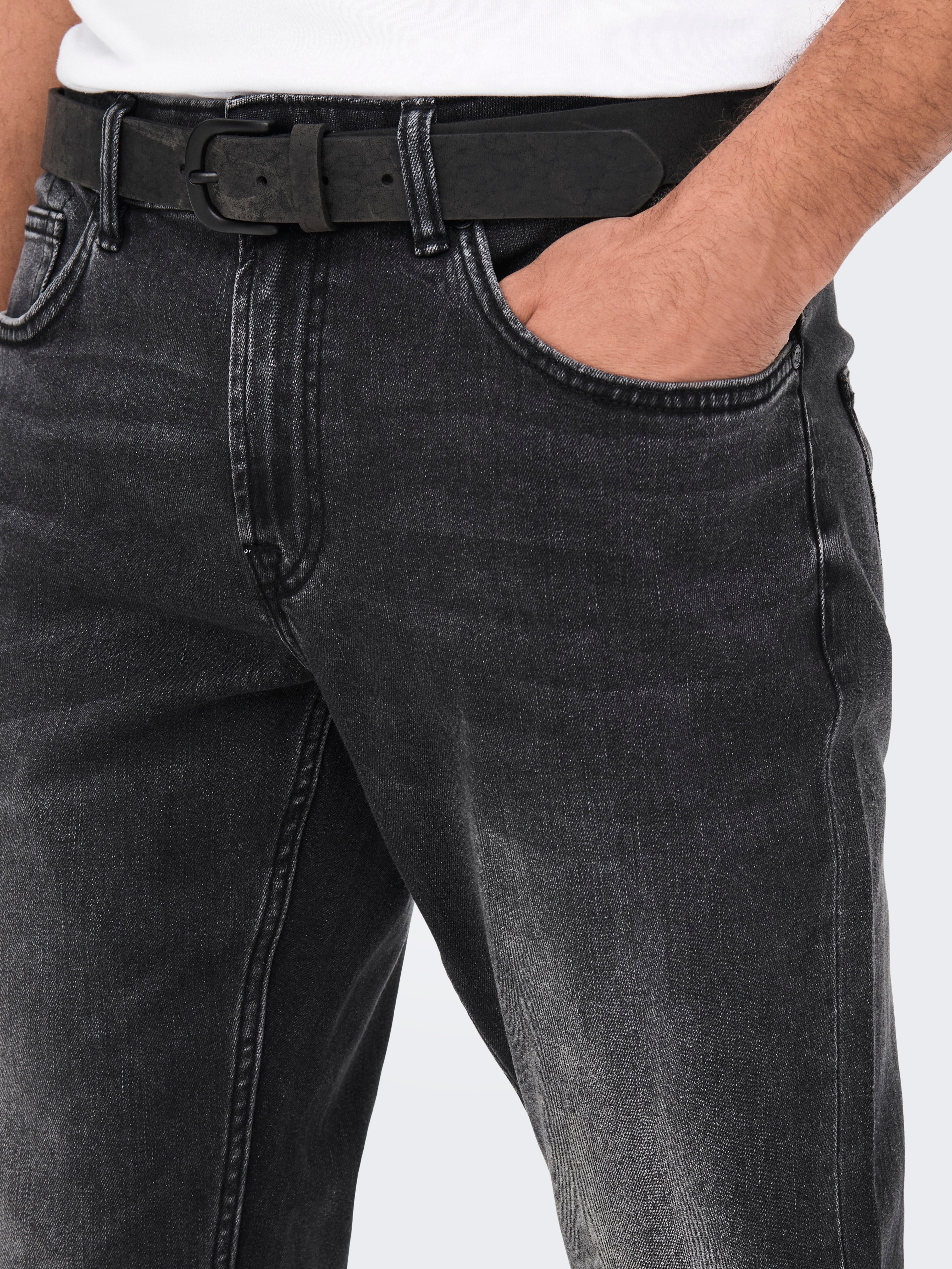 ONSWEFT Mid Rise Normal geschnitten Jeans Grey Denim