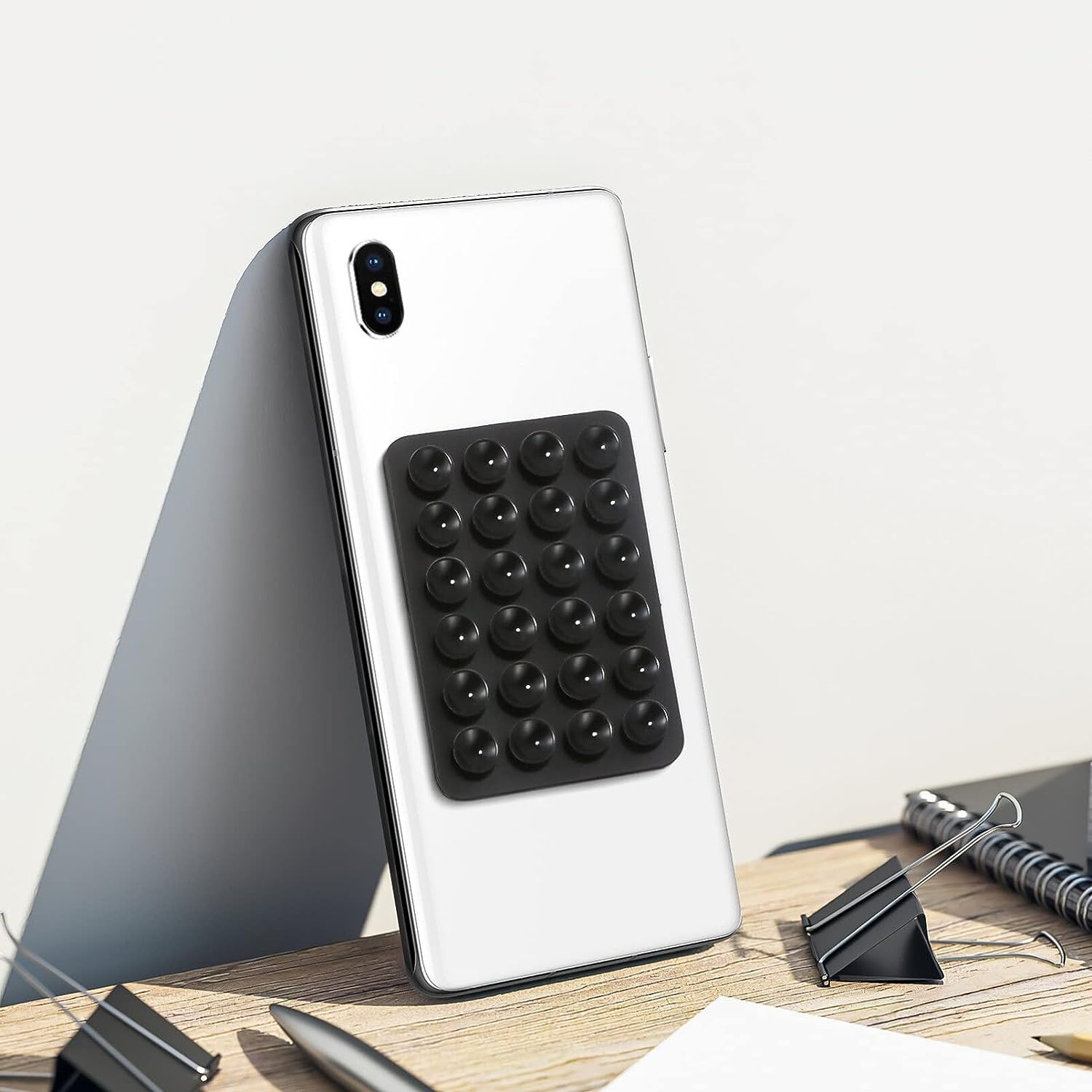 Universal Silikon Saugnapf Smartphone Halterung Selbstklebend - Schwarz