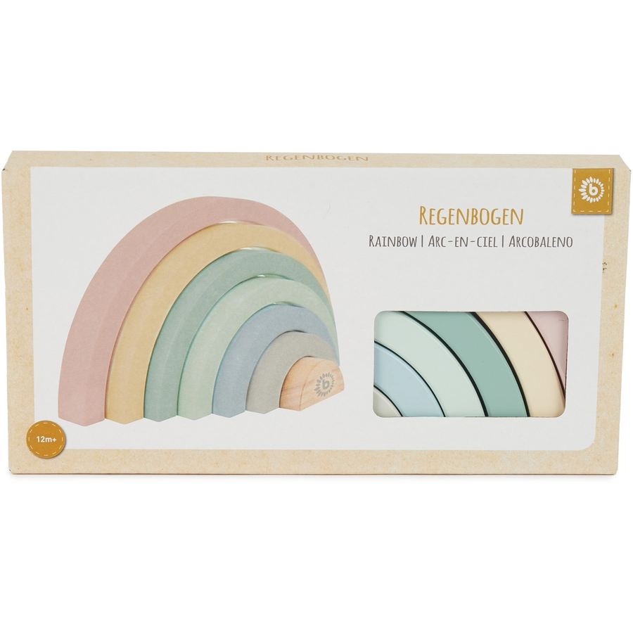 bieco Holz Regenbogen zum Stapeln rosa