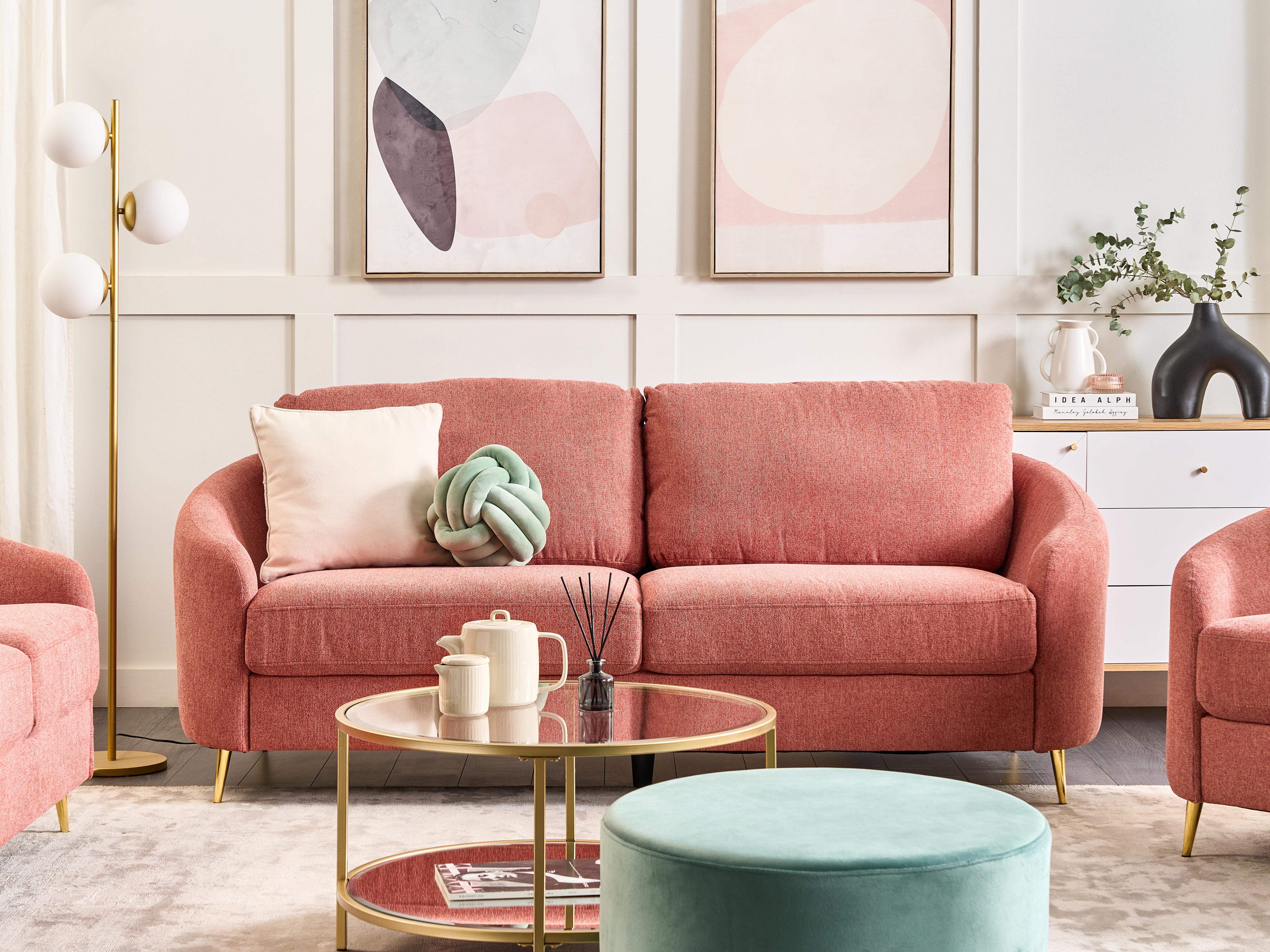 Bank 3-zits TROSA Stof Roze