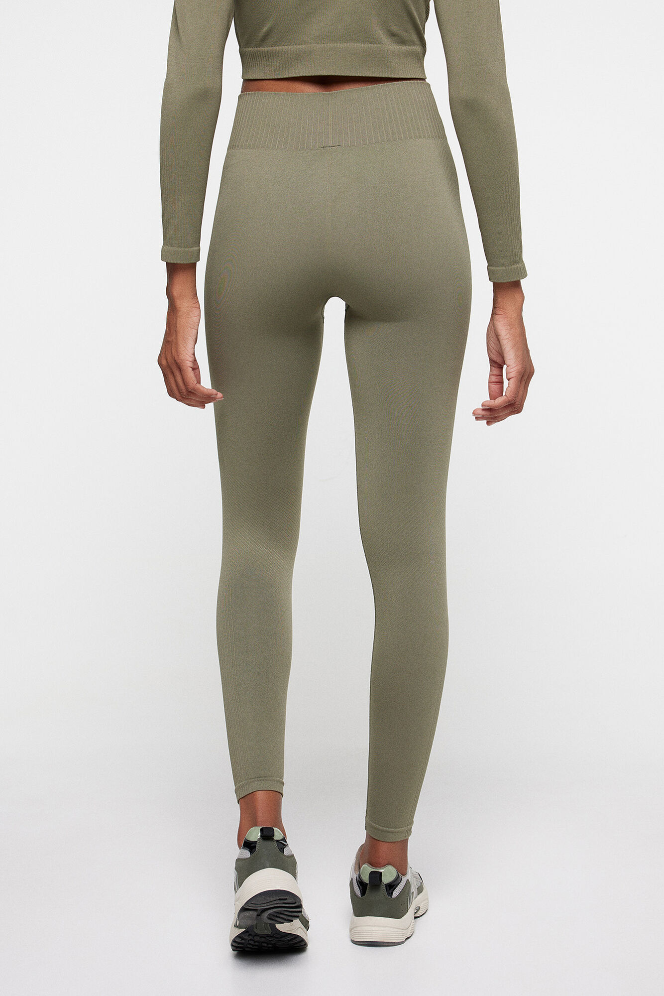 Calças legging compridas de cintura alta
