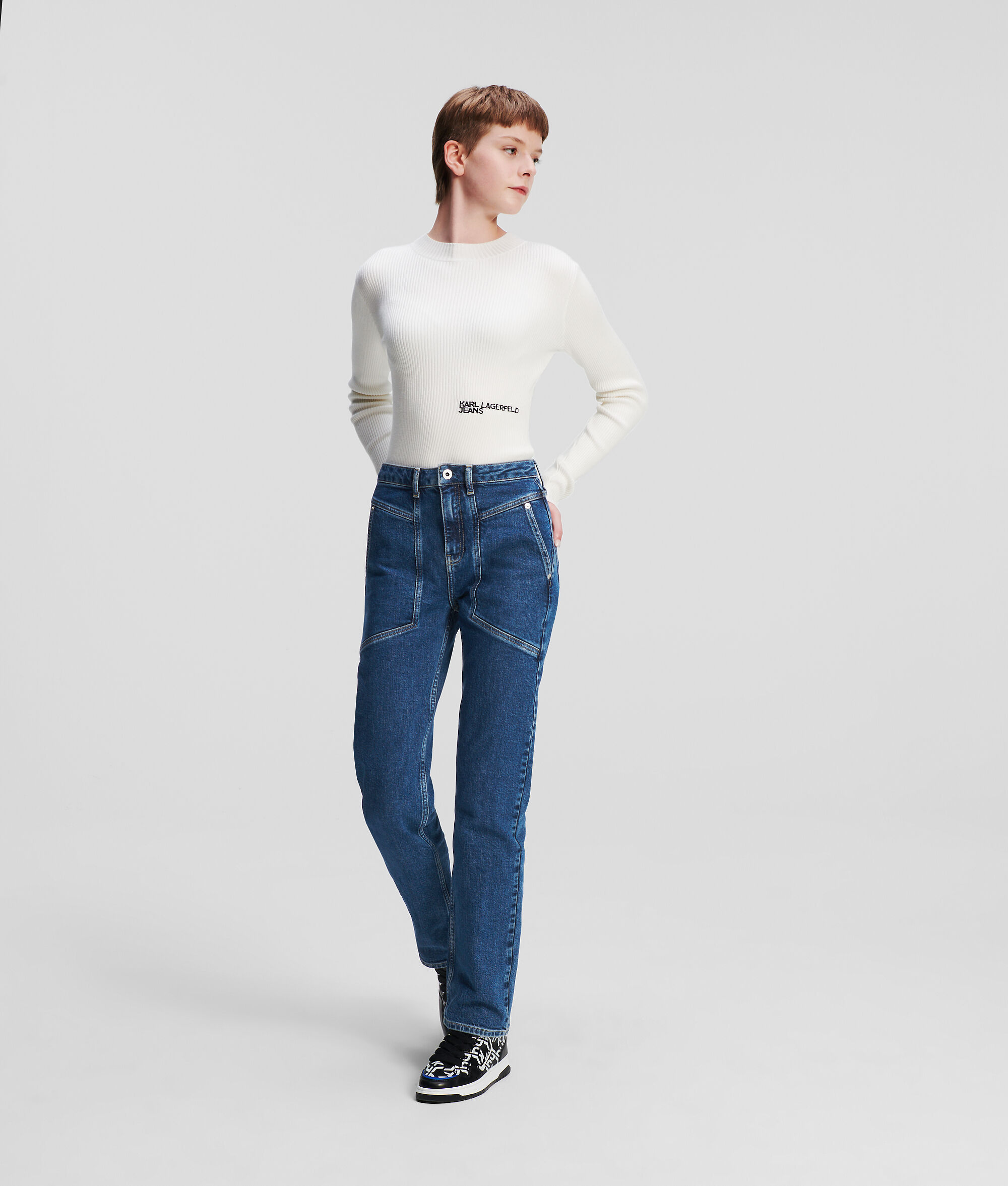 JEAN DROIT FONCTIONNEL TAILLE HAUTE KLJ
