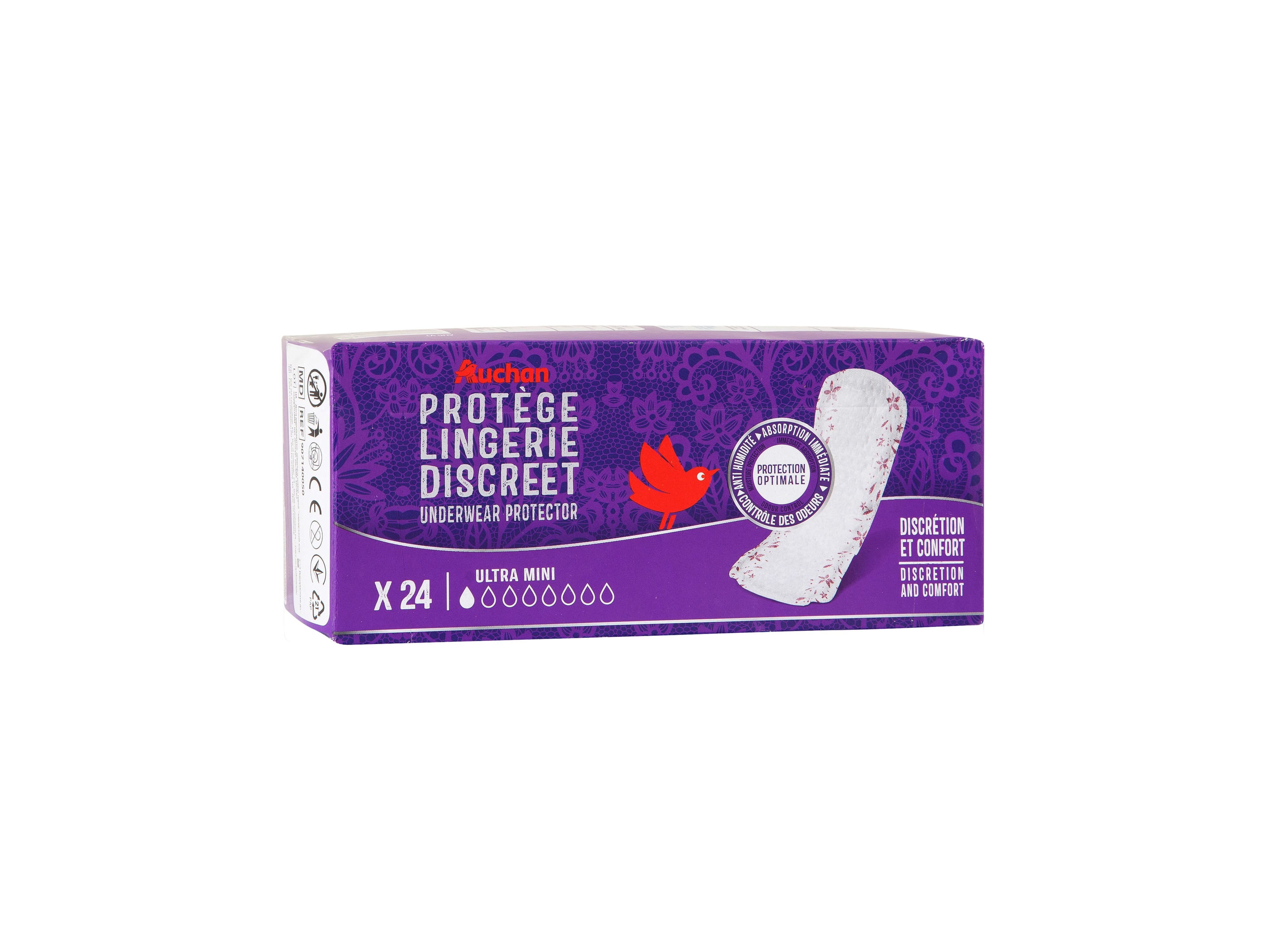 PENSOS INCONTINÊNCIA AUCHAN DISCREET ULTRA MINI 24UN