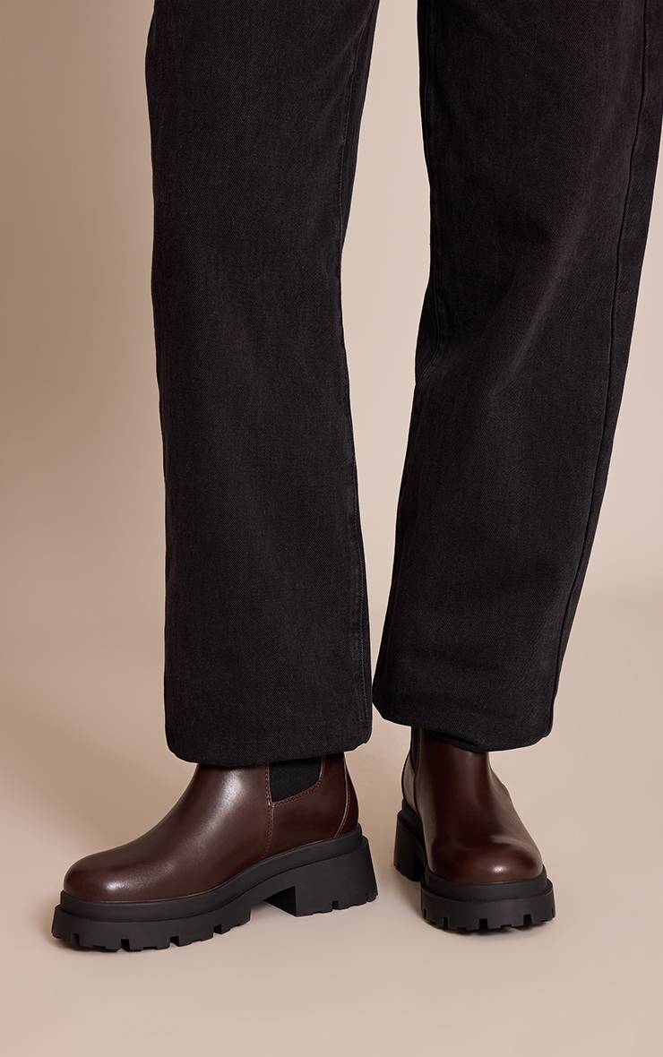 Chocolat Bottines Chelsea En Synthétiquecuir À Semelle Épaisse