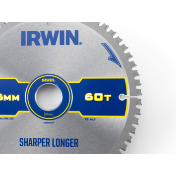 Irwin afkortzaagblad 60T voor hout / laminaat / MDF- 216 x 30 mm