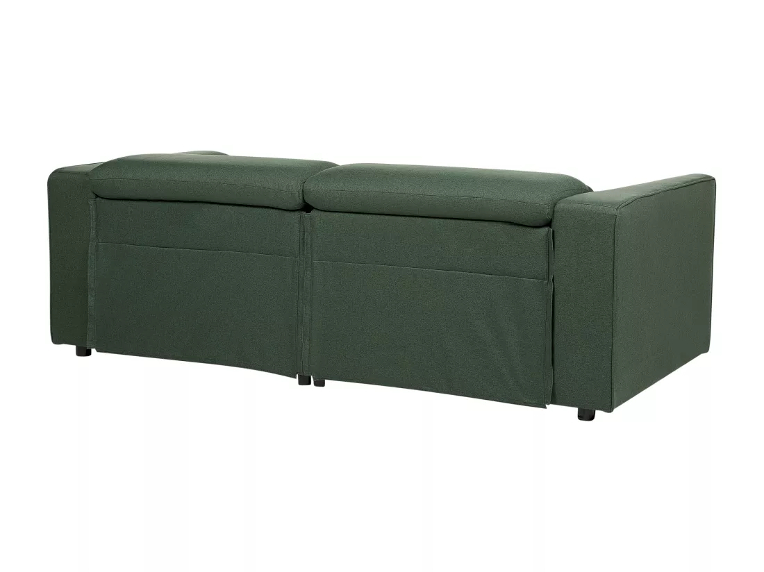 Canapé 2 places inclinable électrique avec port USB en tissu vert ULVEN