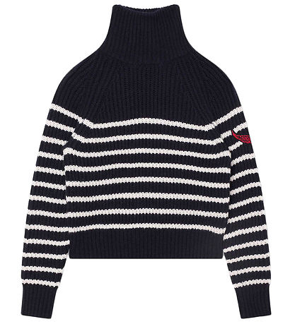Zadig & Voltaire Bluse - Kurz geschnitten - Wolle - Navy/Weiß