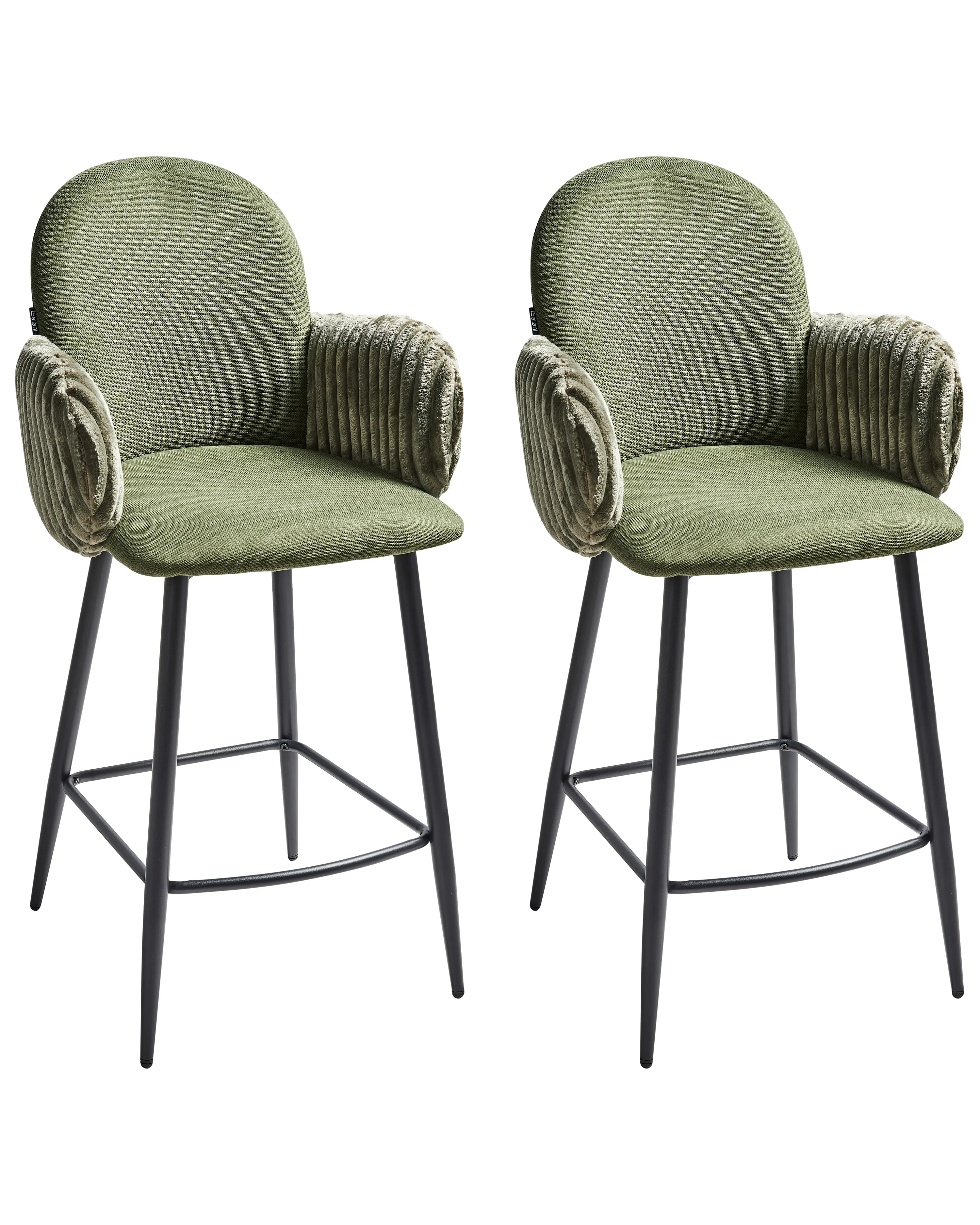 Set van 2 barstoelen AMITY Stof Groen