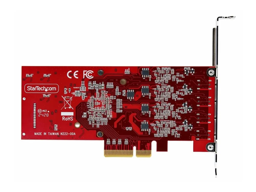 StarTech.com 4-Port USB Type-C PCIe Card, USB-C 10Gb, 4x Controllers, TAA - USB-adapter - PCIe 3.0 x4 - USB-C 3.2 Gen 2 x 4 - TAA-kompatibel