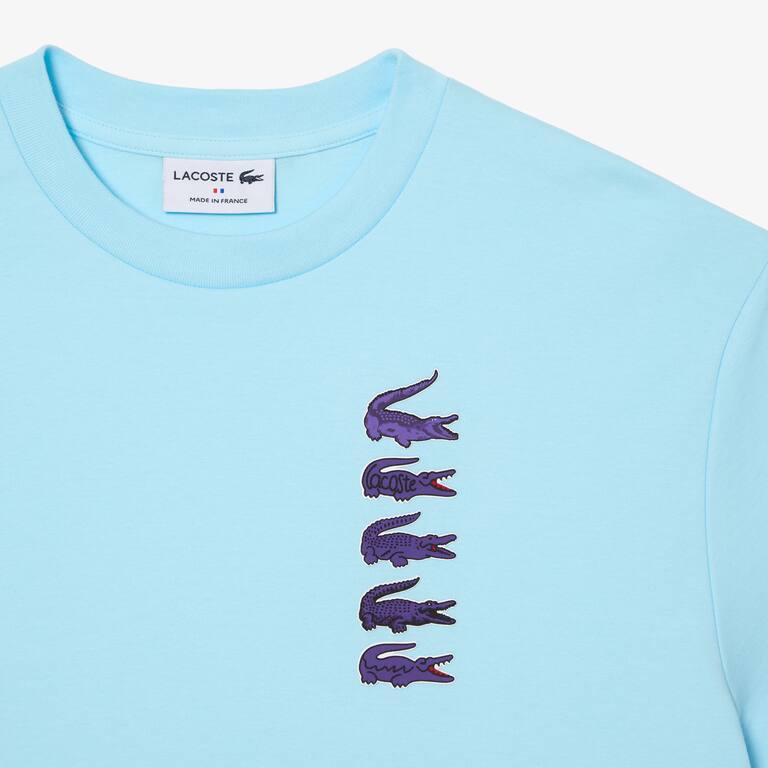 T-shirt oversize imprimé crocodiles iconiques T-Shirts - Bleu - Lacoste - Femme