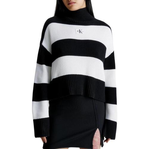 Calvin Klein Jeans - LABEL CHUNKY SWEATER Ck Negro