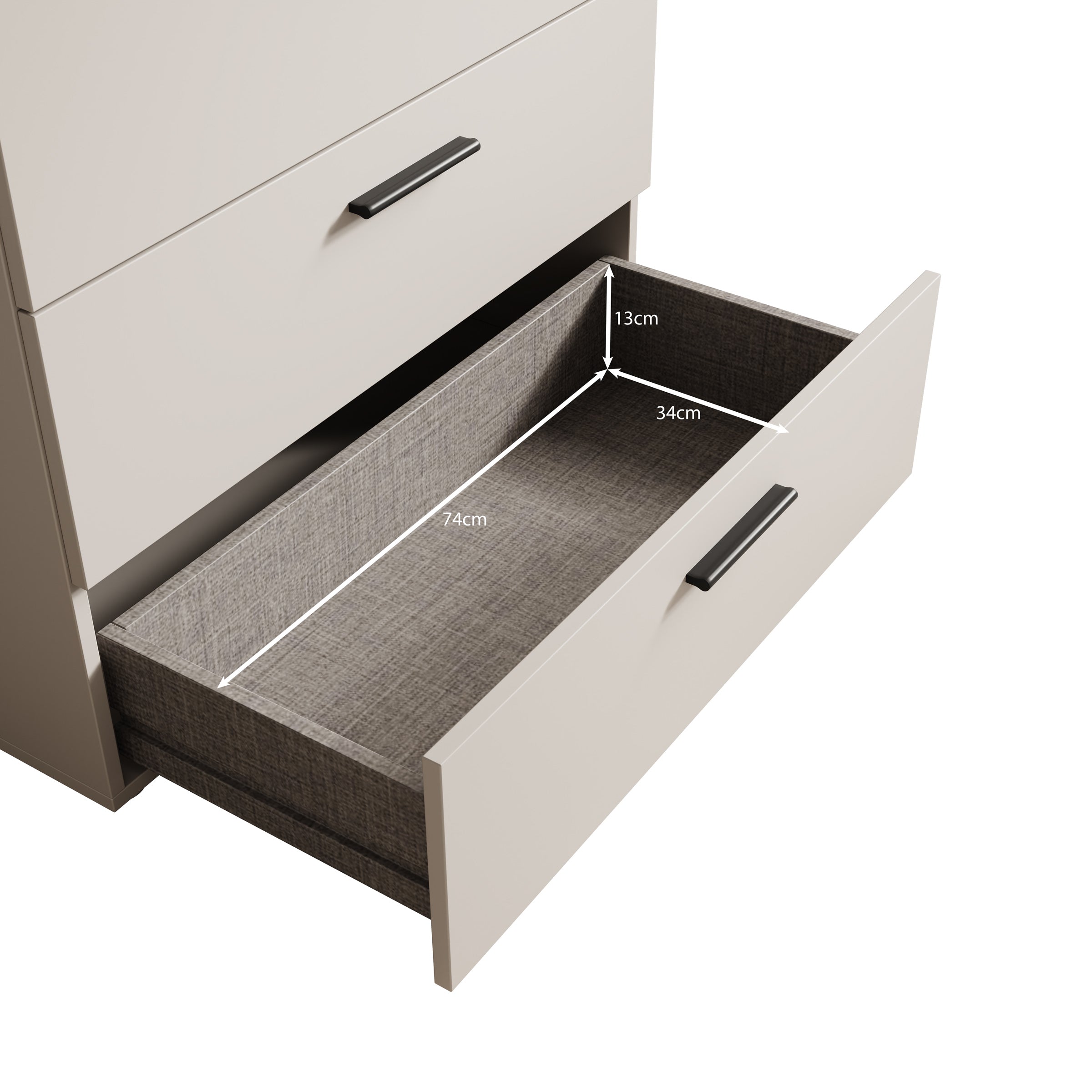 Isandro - Ladekast - Beige - 80x41x74 cm