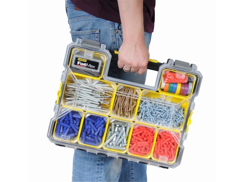 Stanley Fatmax Organizer 10 Fächer, Kunststoffschliessen Orangisation von Zubehör und Kleinteilen