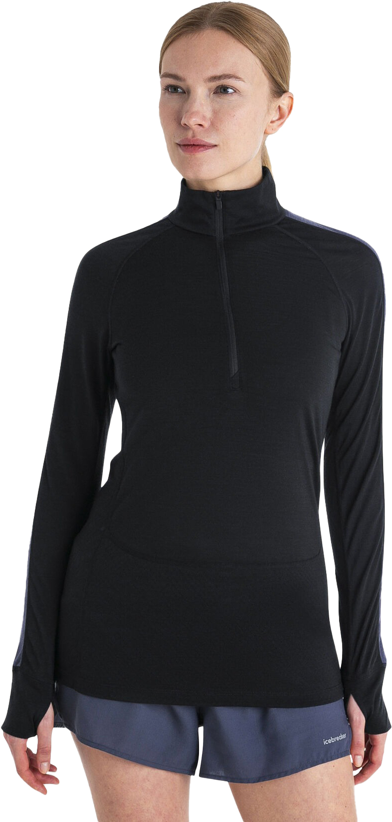 Merino 125 ZoneKnit LS Half Zip Dame Black/Graphite