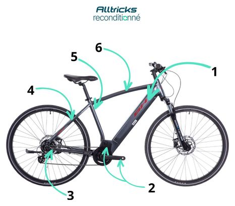VTC Électrique BH Atom Cross Shimano Altus 8V 500 Wh 700 mm Gris Plata 2023 - Produit Reconditionné