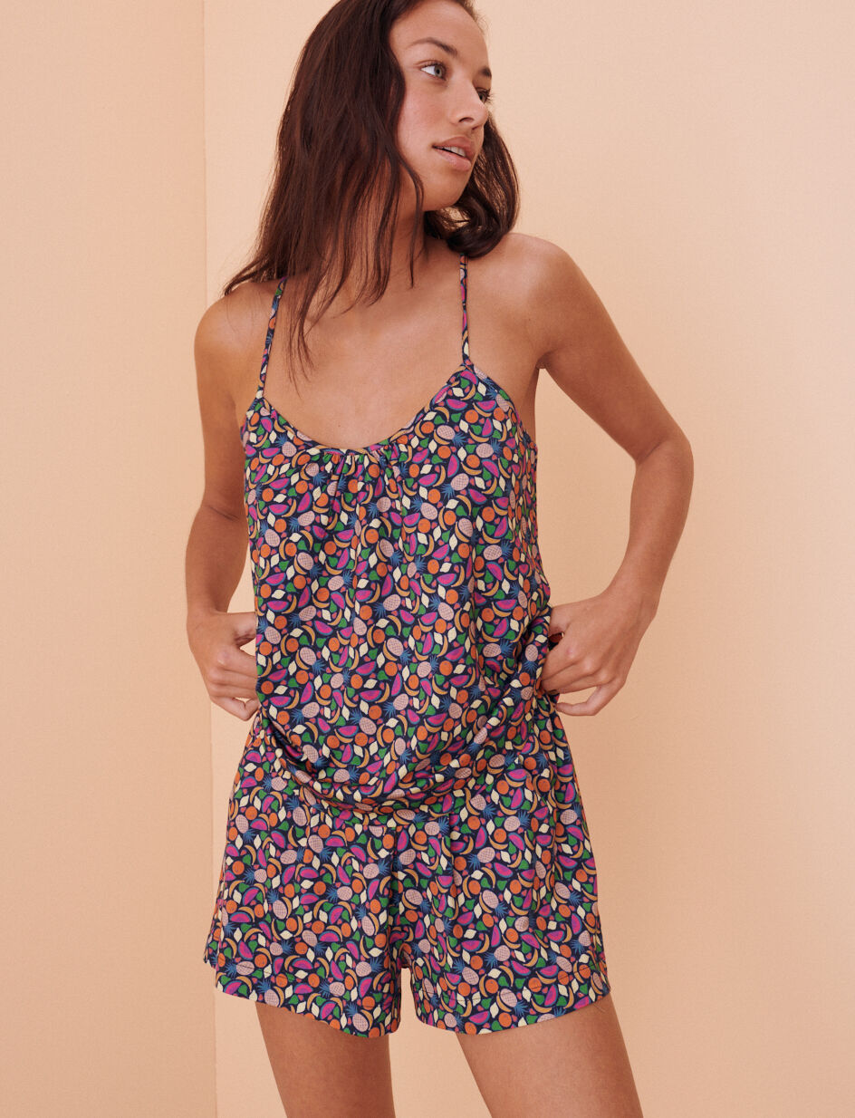 Short de pyjama - fruits agrumes bleu empire