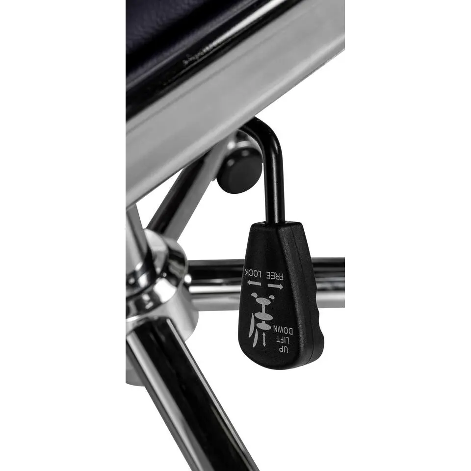 CLP Bureaustoel Cleveland chroom Frame - Echt leer - zwart