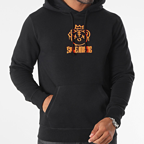 Sweat Capuche Nounours King Noir Orange