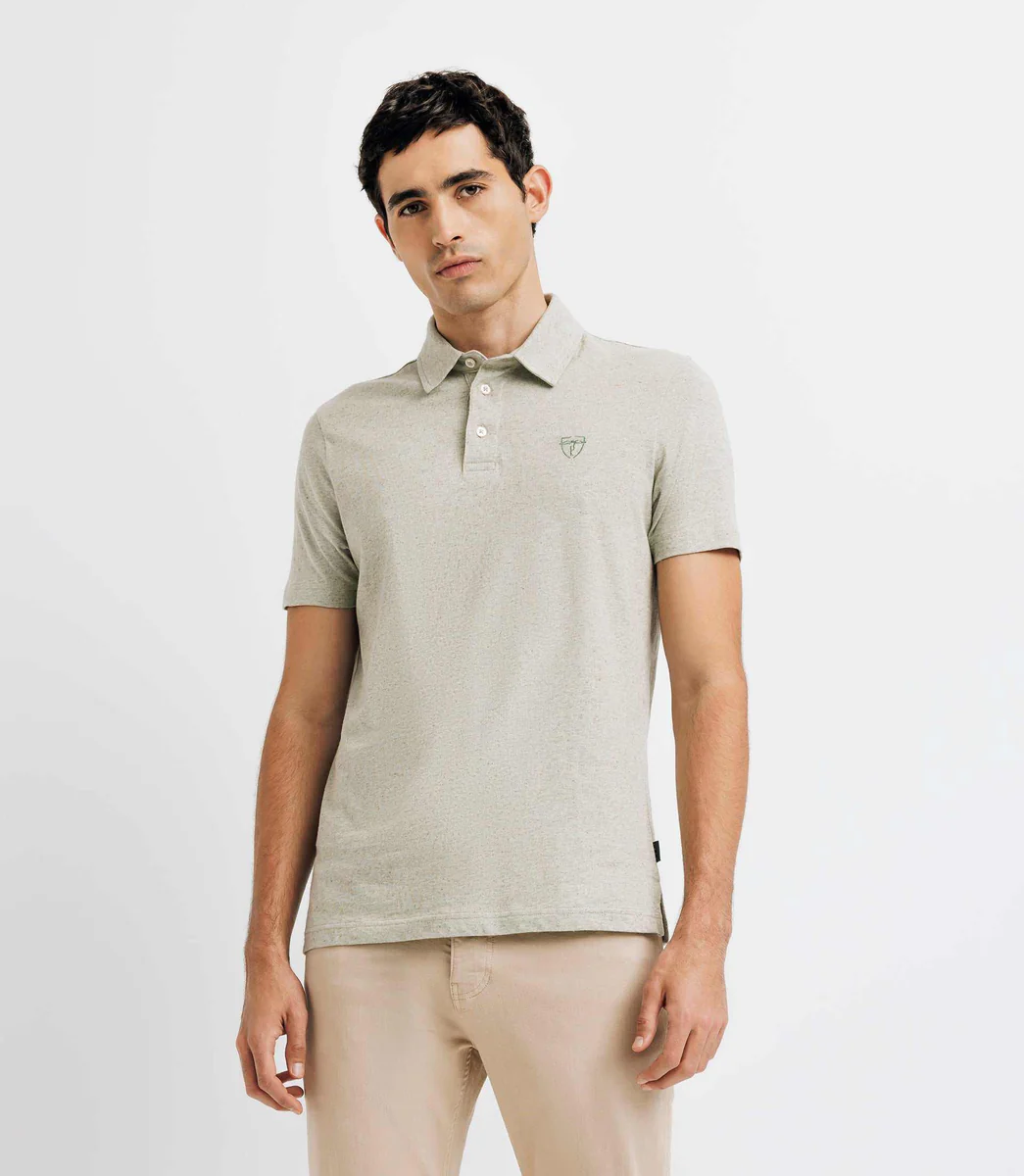 Polo avec col boutonné vert clair