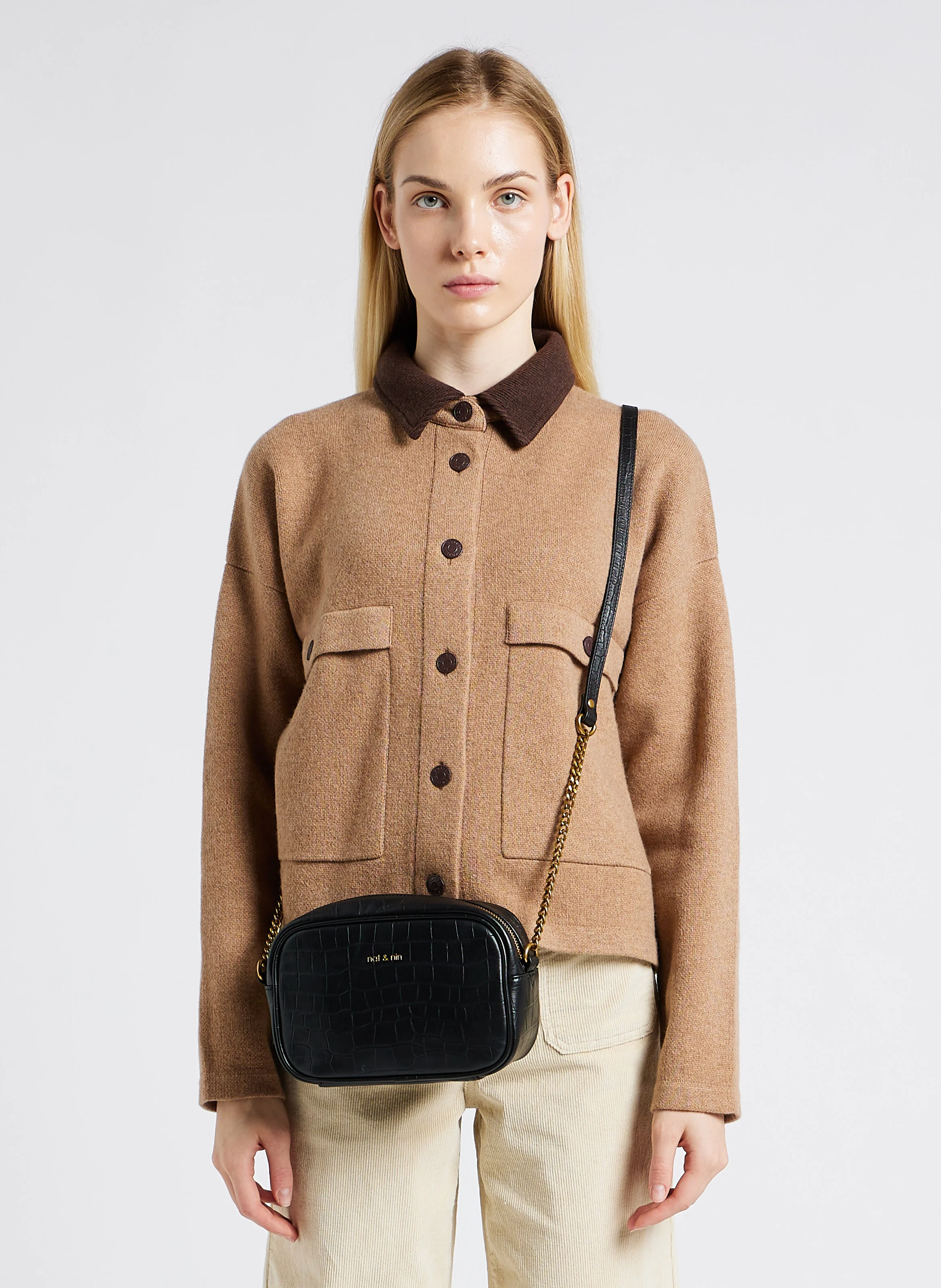 GERI - Sac bandoulière en cuir | Noir