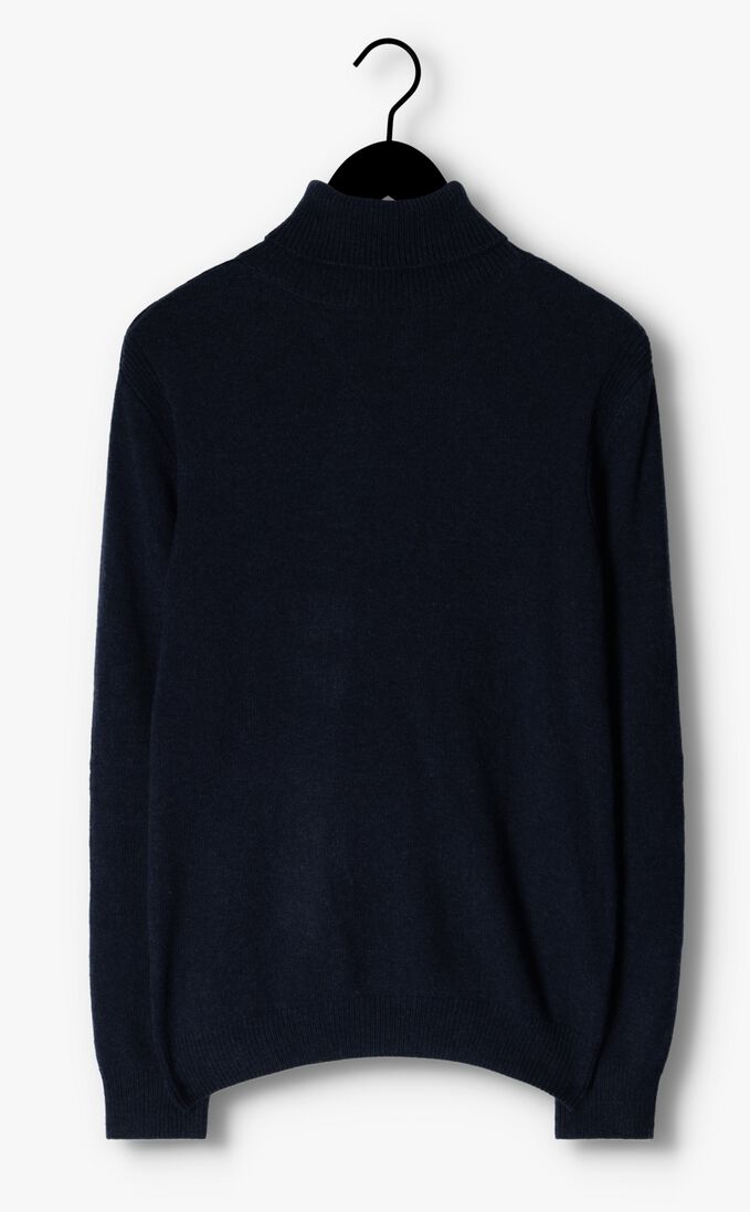 ANERKJENDT donkerblauwe anerkjendt coltrui aknico solid roll neck lambswool