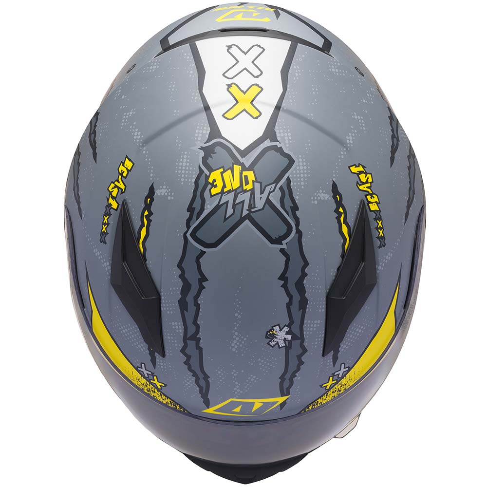 All One - Casque enfant Hyperion Kid Gris Clair / Gris Foncé / Jaune