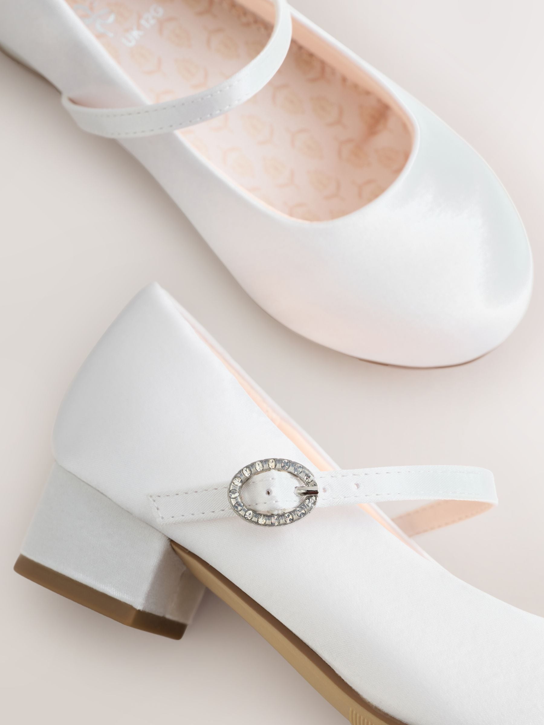 Wit - Stain Resistant Satin Mary Jane Flower Girl Heeled Shoes