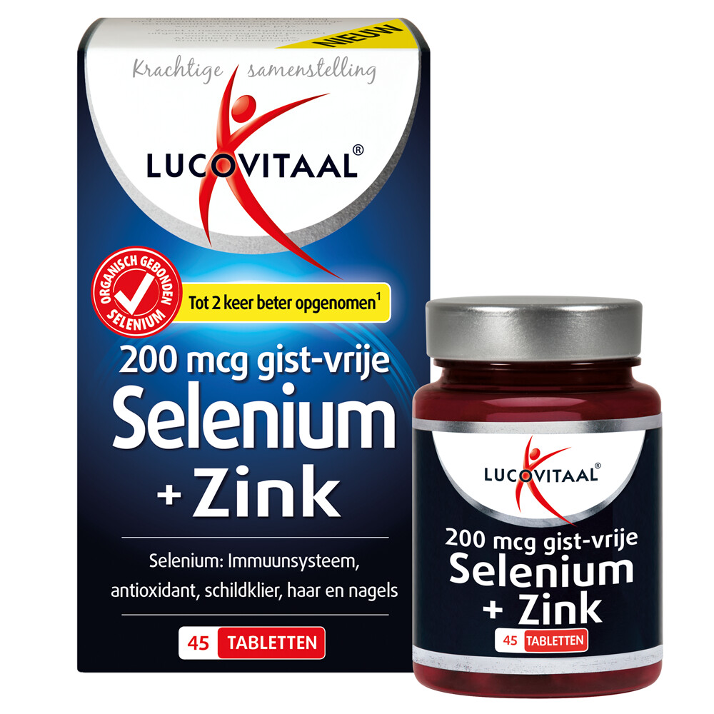 Lucovitaal Selenium & Zink 200 mcg Gistvrij45 tabletten