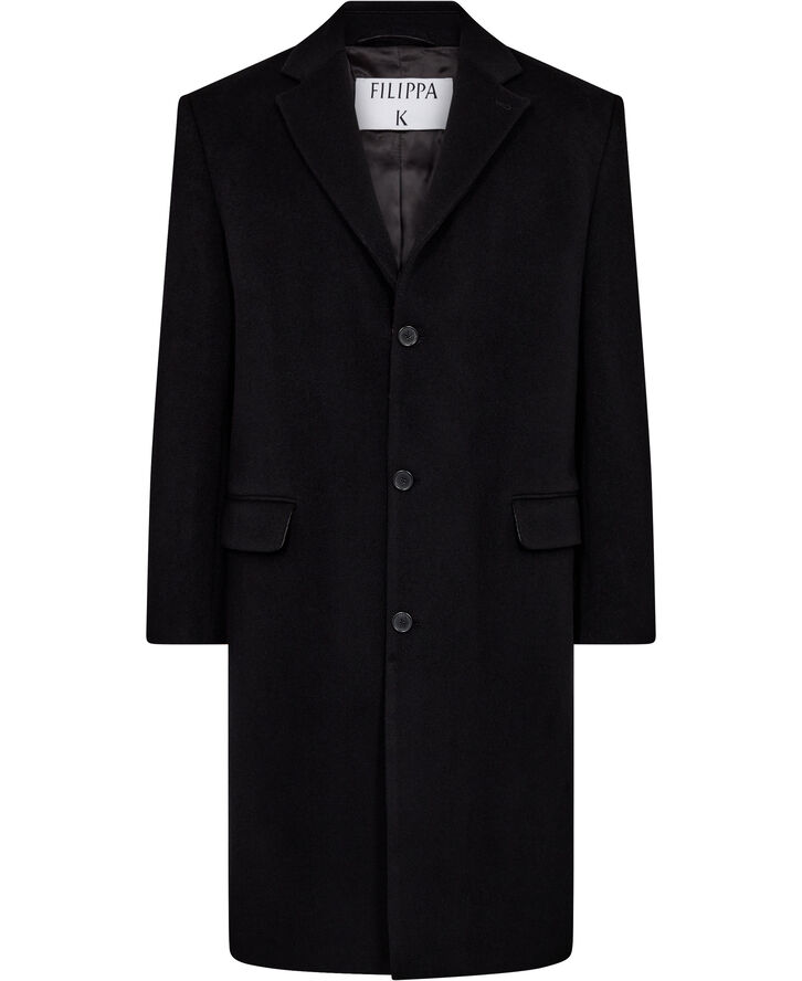 Filippa K Relaxed Wool Crombie Coat Black