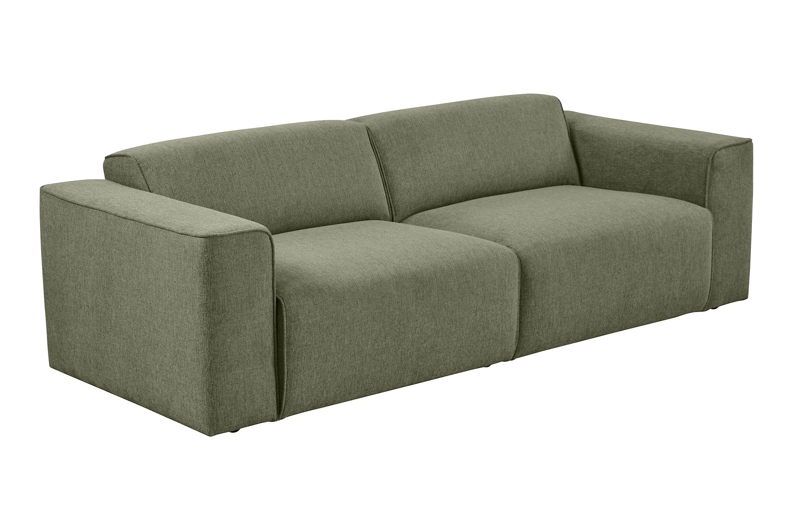 Enjoy 3-seter sofa 3-seter i tekstil Brego 77 grønn med sorte ben