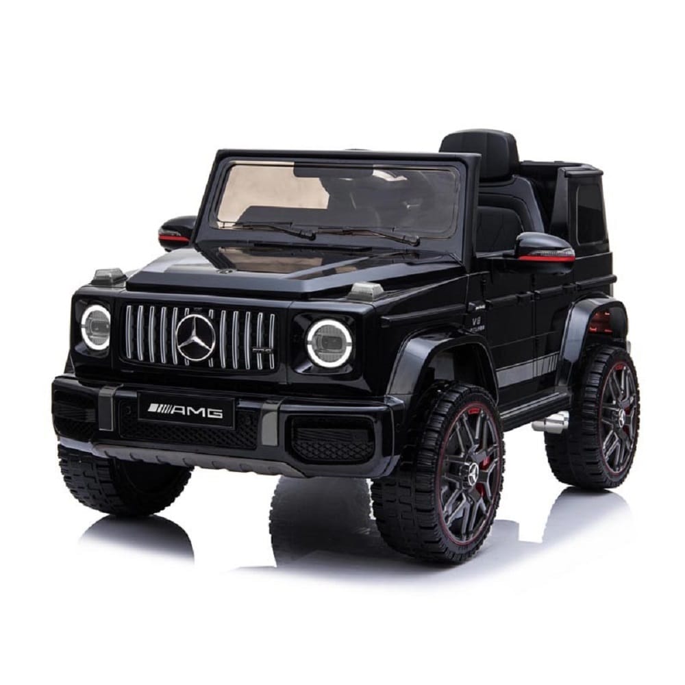 ES-Toys Kinder Elektroauto Mercedes G63 AMG, MP3, Stoßdämpfer, Fernbedienung