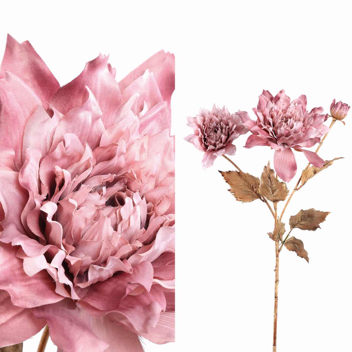 Ptmd branche artificielles dahlia - 27x38x79 cm - plastique - pourpre