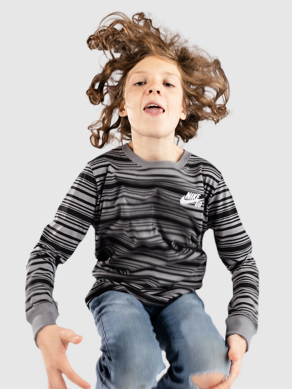 Nike Sb Stripe Kids Longsleeve T-Shirt black/smoke grey