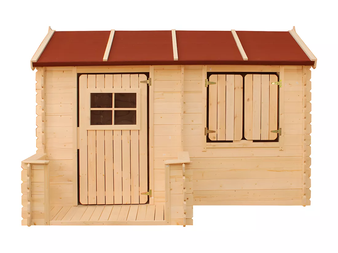 Maison en bois pour enfants - 146x241xH151cm/2.63m2 - Timbela M503