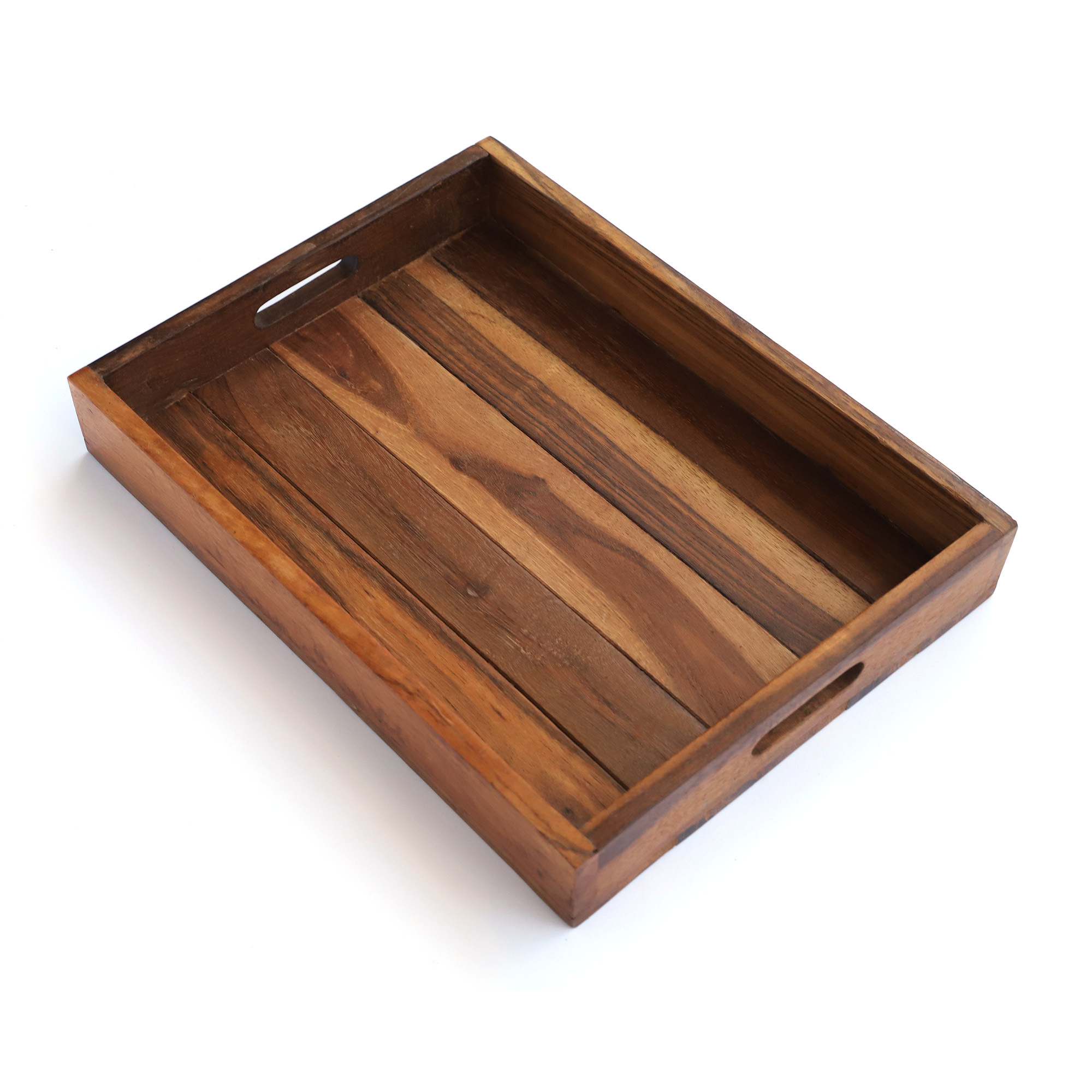 Tablett aus recyceltem Holz, B 40 cm, L 30 cm, H 6 cm zu 17,50