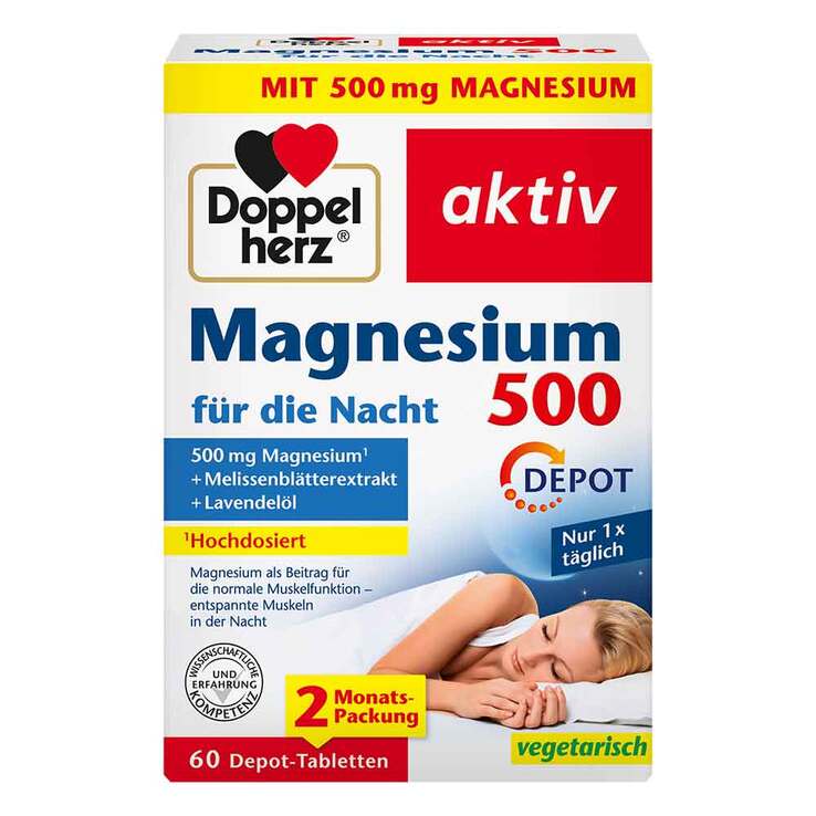 Doppelherz Magnesium 500 für die Nacht Tabletten, 60 St