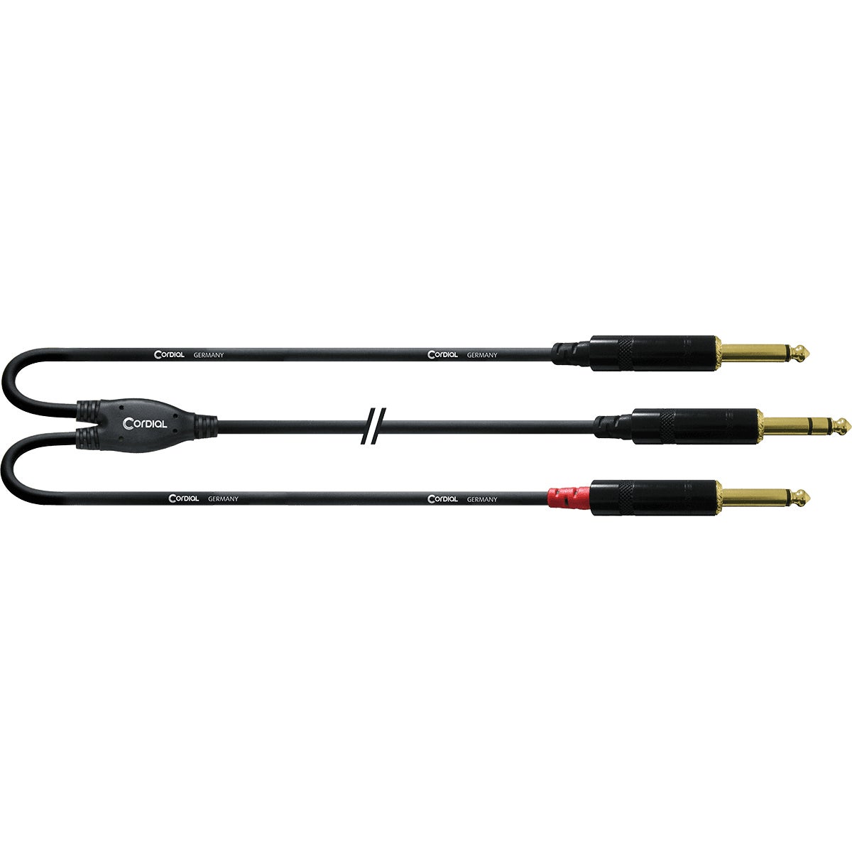 Cordial CFY1.5VPP Intro verloopkabel jack 6.3mm TRS -2x 6.3mm TS 1.5m zwart
