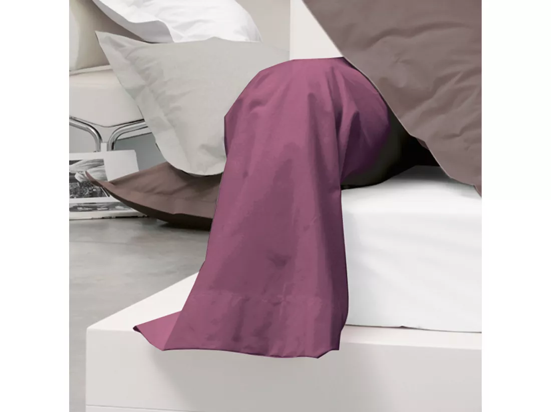 Taie de traversin uni 185X43 cm coton ALTO Raisin