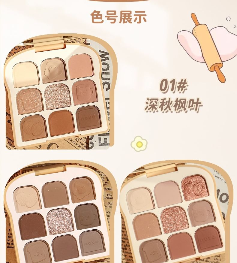 NOVO - 9 Colours Soft Toast Oogschaduwpalet - 3 tinten