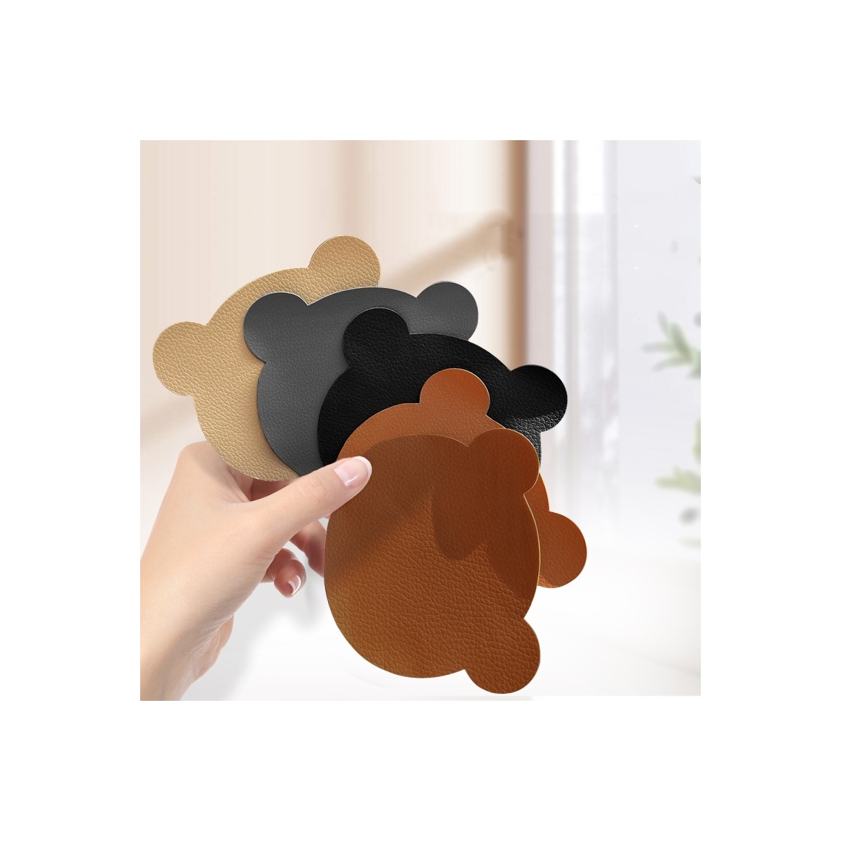 Selvklebende reparasjonslapper for sofa, bag, bilsete, møbler 5 ark Beige