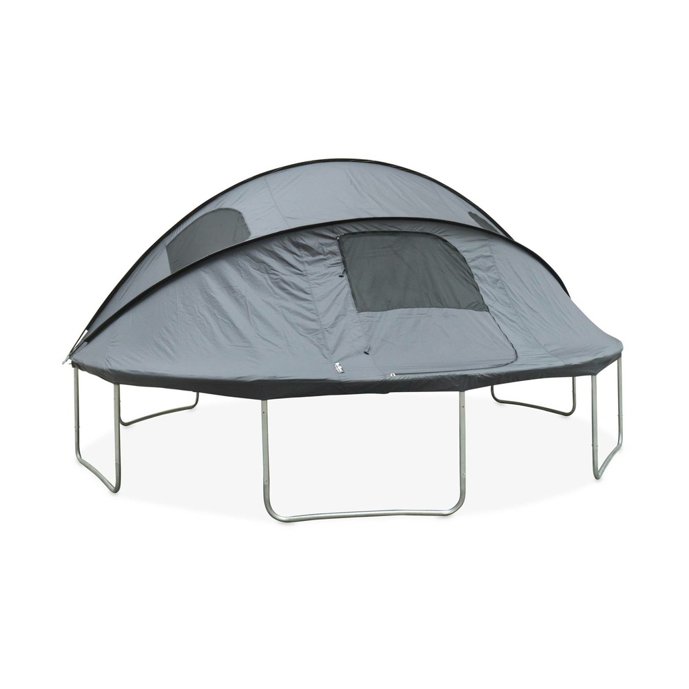 Trampoline 490cm filet intérieur avec pack d'accessoires + tente de camping avec sac de transport