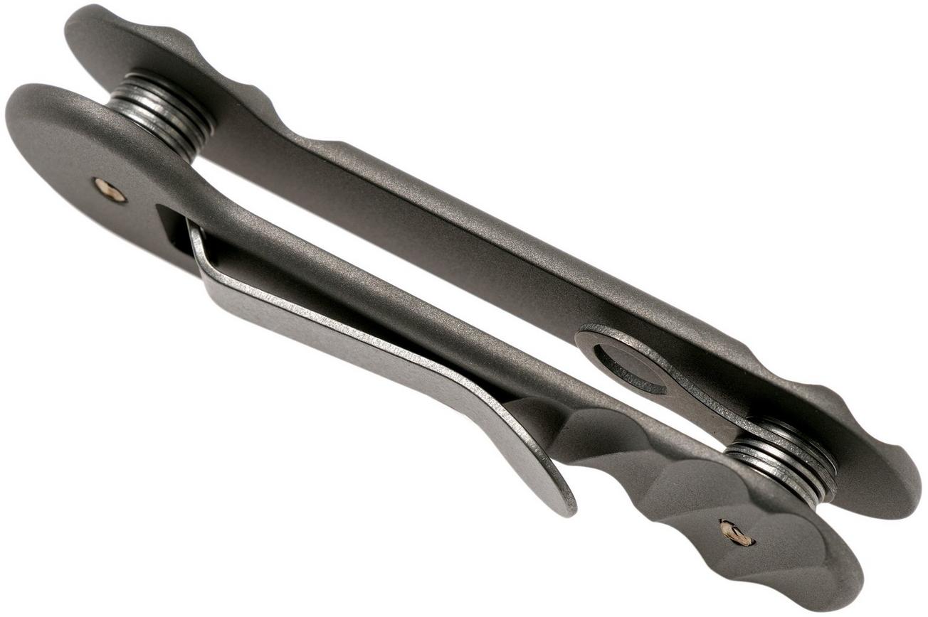 KeyBar Carved Sandblasted Titanium sleutel organiser
